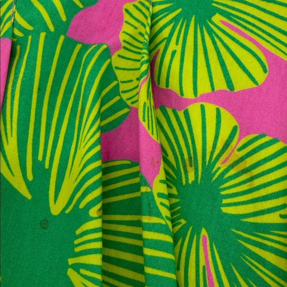 LILLY PULITZER Ingrid Vtg White Label Floral Pleated Skirt Eyelet Hem Size 8 - Picture 10 of 11